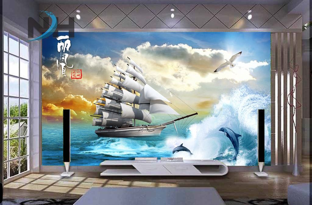 Thuận buồm xuôi gió- tranh gạch 3D mang lại sự vượng phát cho gia chủ